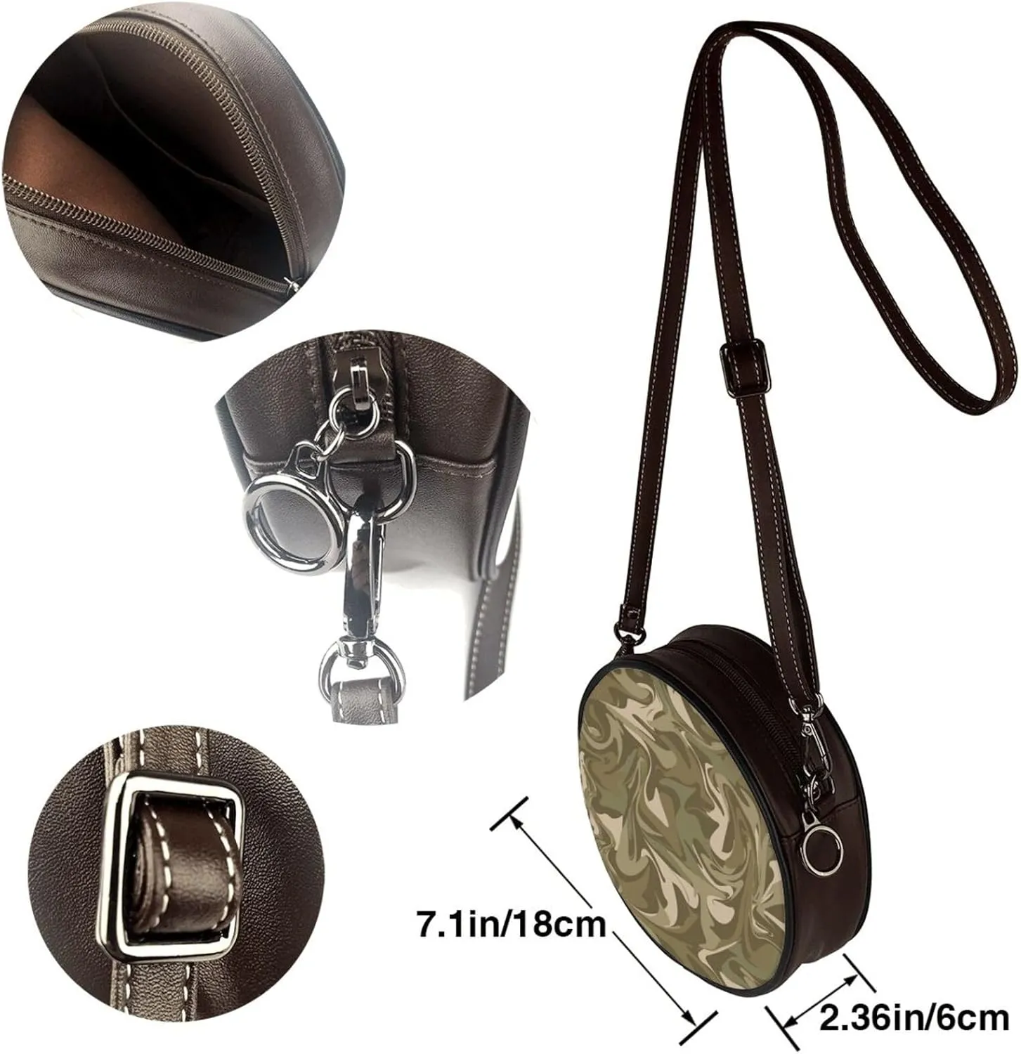 Round Crossbody Shoulder Bag Circle Purse Handbags for Women Small Fashion Clutch Evening Wallet