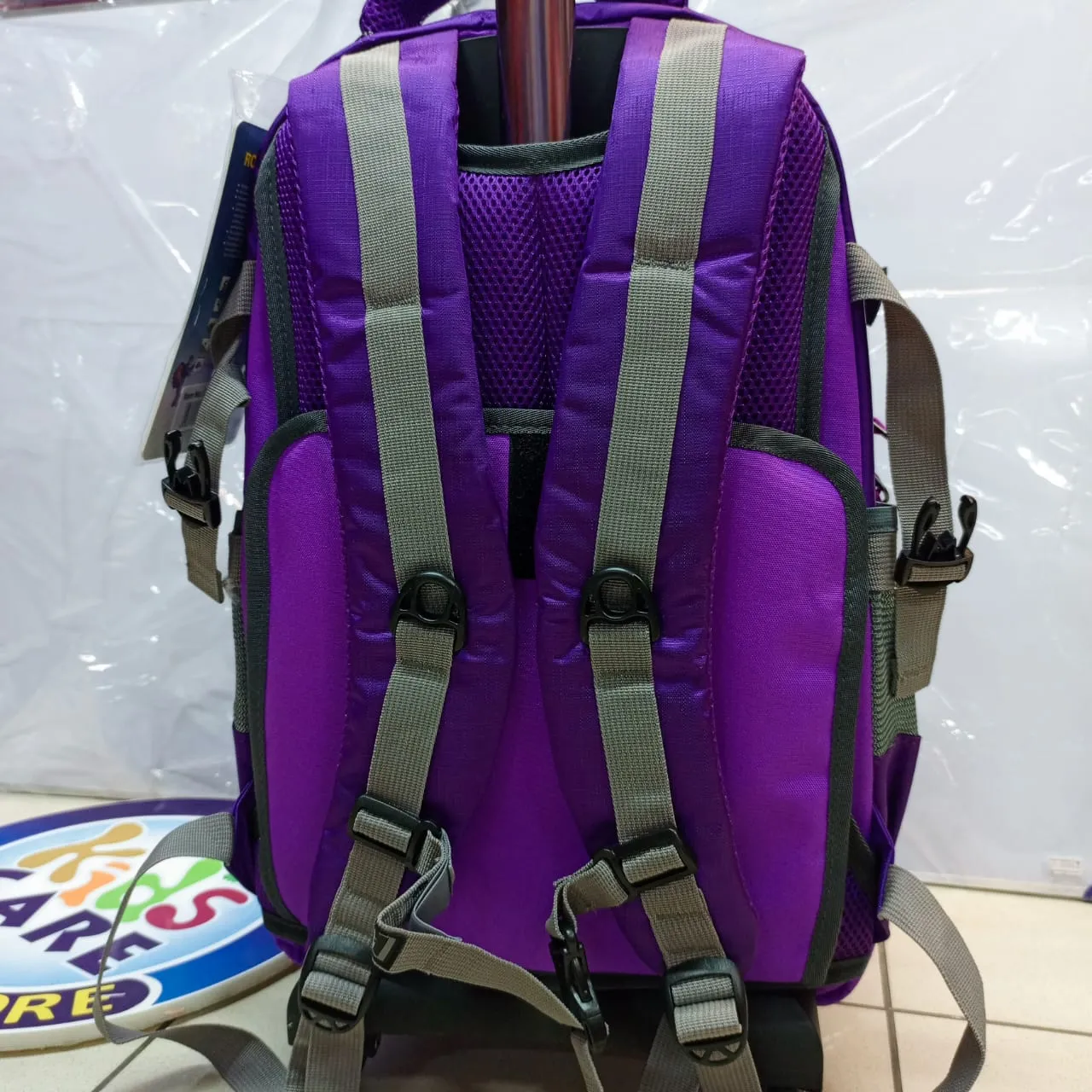Royal Mountain Brand Trolley Bag for School & Travel - Durable Rolling Backpack | Purple (2168-18)