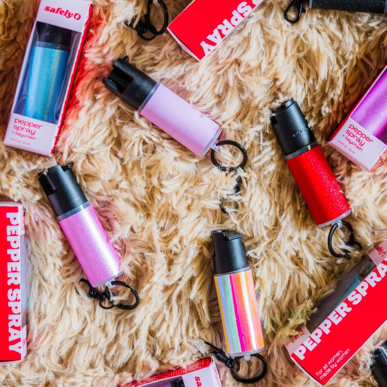 Safely Pepper Spray for Women – Keychain Self-Defense Spray, Max Strength Formula with Marking Dye, Safety Lock, Portable & Long Lasting with Glow Variant