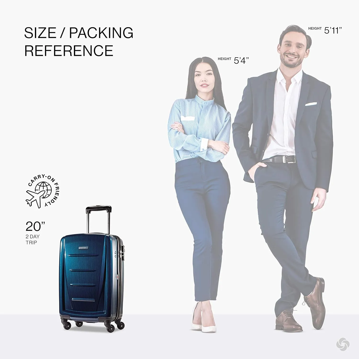 Samsonite Winfield 2 Hardside Luggage with Spinner Wheels, Carry-On 20-Inch, Deep Blue
