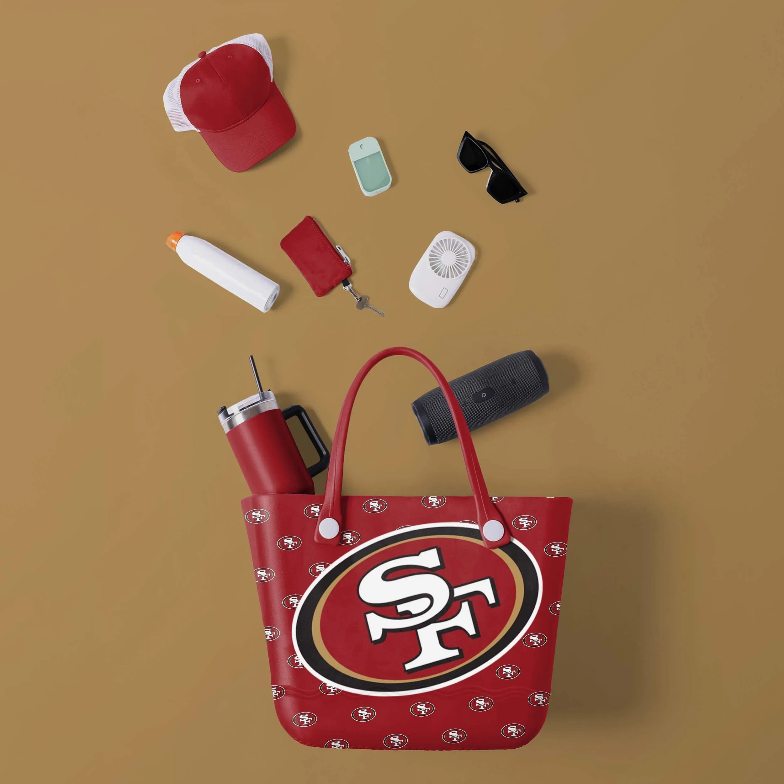 San Francisco 49ers Big Logo Mini Print Tailgate Tote Bag