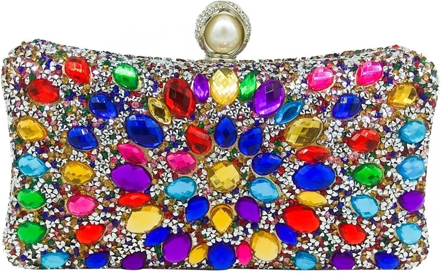 Sangeuhhlk Rhinestone Clutch Purse for Women Luxury Glitter Evening Rectangular Handbag Bride Prom Wedding Shoulder Purse(Gold)