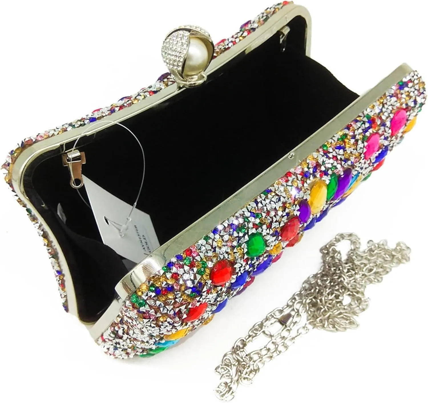 Sangeuhhlk Rhinestone Clutch Purse for Women Luxury Glitter Evening Rectangular Handbag Bride Prom Wedding Shoulder Purse(Gold)
