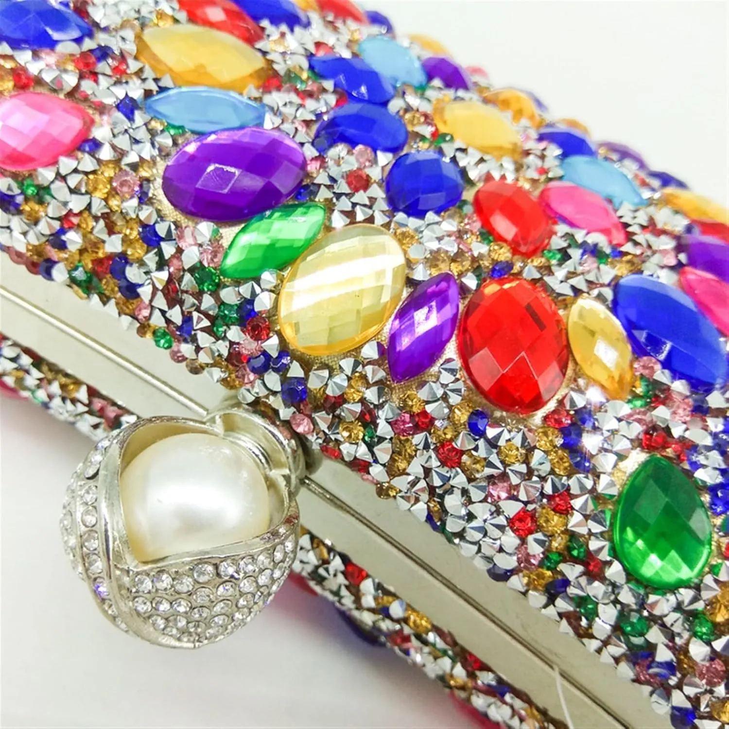 Sangeuhhlk Rhinestone Clutch Purse for Women Luxury Glitter Evening Rectangular Handbag Bride Prom Wedding Shoulder Purse(Gold)