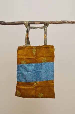 Sari Shopper Bag - Orange/Blue