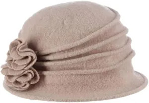 Scala Women's Boiled Wool Cloche with Rosettes
