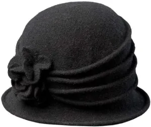 Scala Women's Boiled Wool Cloche with Rosettes