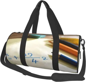school math Print Round Large Capacity Travel Luggage Bags,Men's and Women's Hand-Held Travel Clothing Bags