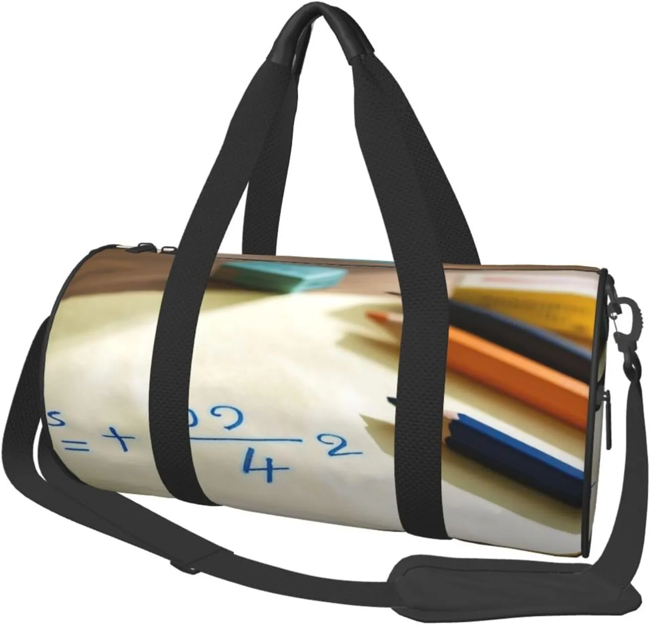 school math Print Round Large Capacity Travel Luggage Bags,Men's and Women's Hand-Held Travel Clothing Bags