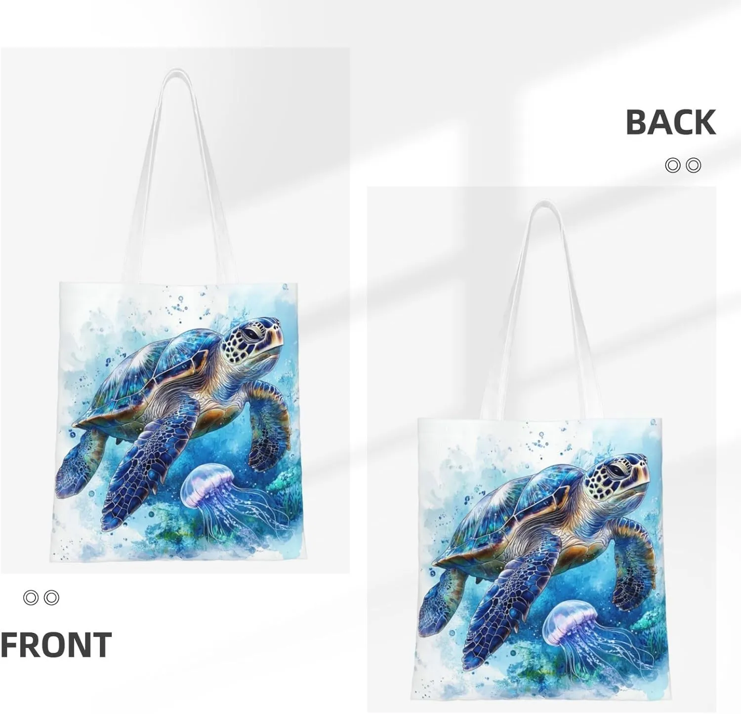 Sea Turtles Tote Bag Reusable Shoulder Tote Bag For Women Lady Vacation, Shopping, Work