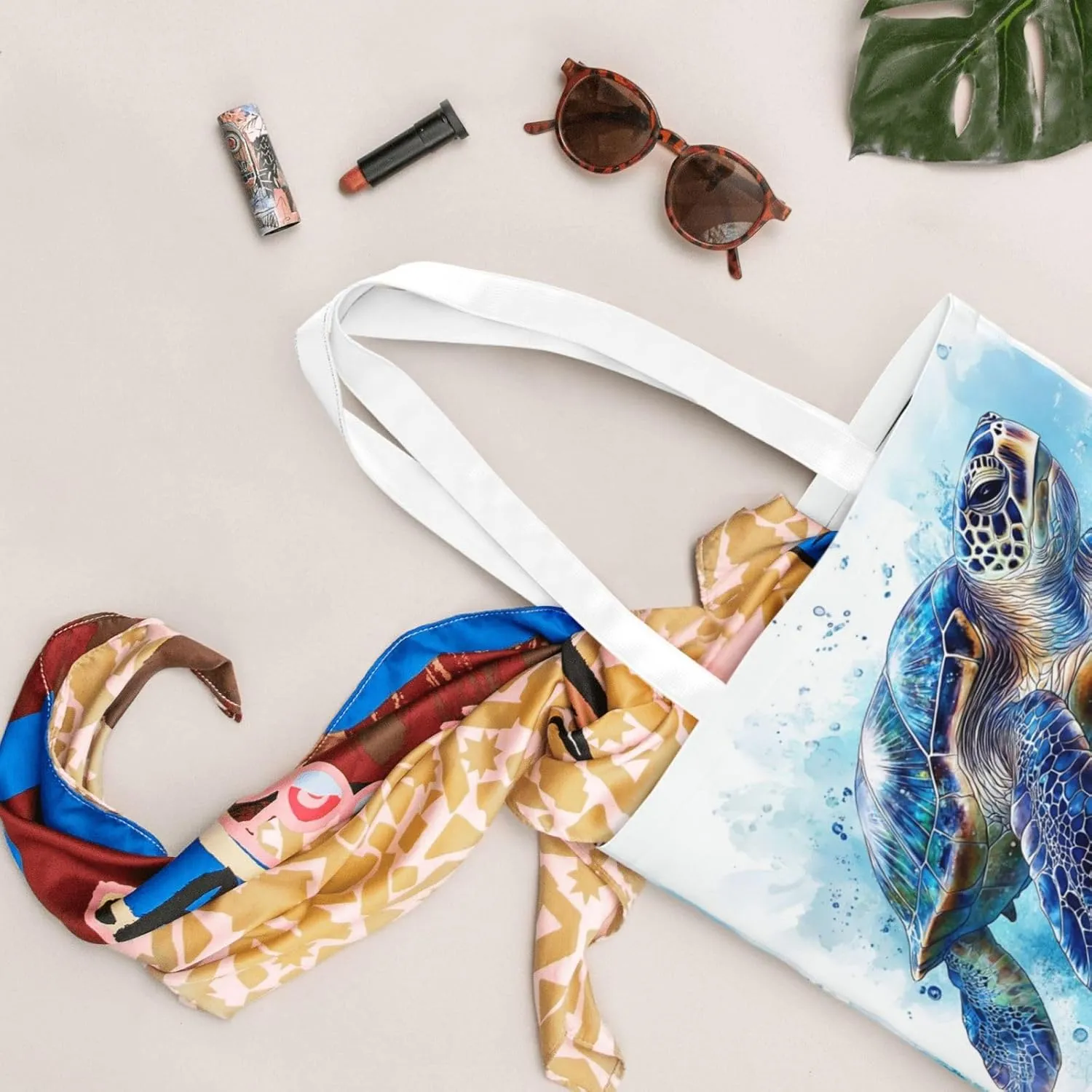 Sea Turtles Tote Bag Reusable Shoulder Tote Bag For Women Lady Vacation, Shopping, Work