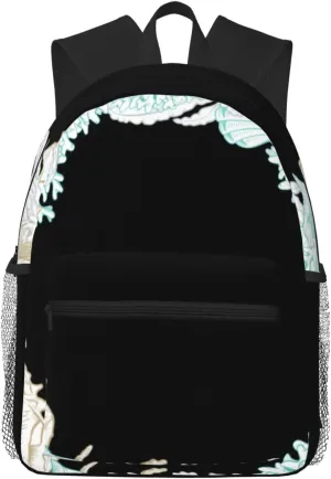 Seaside Coastal Turquoise Gold Acrylic Lightweight Packable Backpack Travel Casual Hiking Daypack Foldable Backpack For Men Women