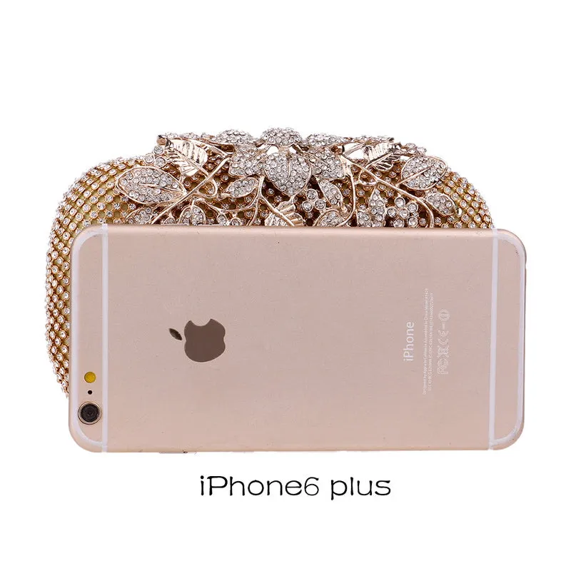 SEKUSA Flower Crystal Evening Bag