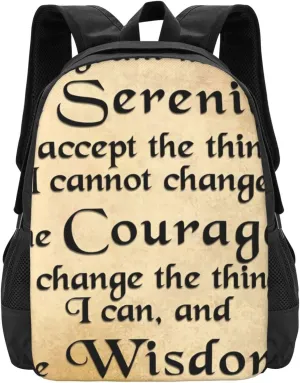 Serenity Prayer On Beach Lightweight Packable Backpack Travel Casual Large Capacity Daypack Foldable Backpack For Men Women
