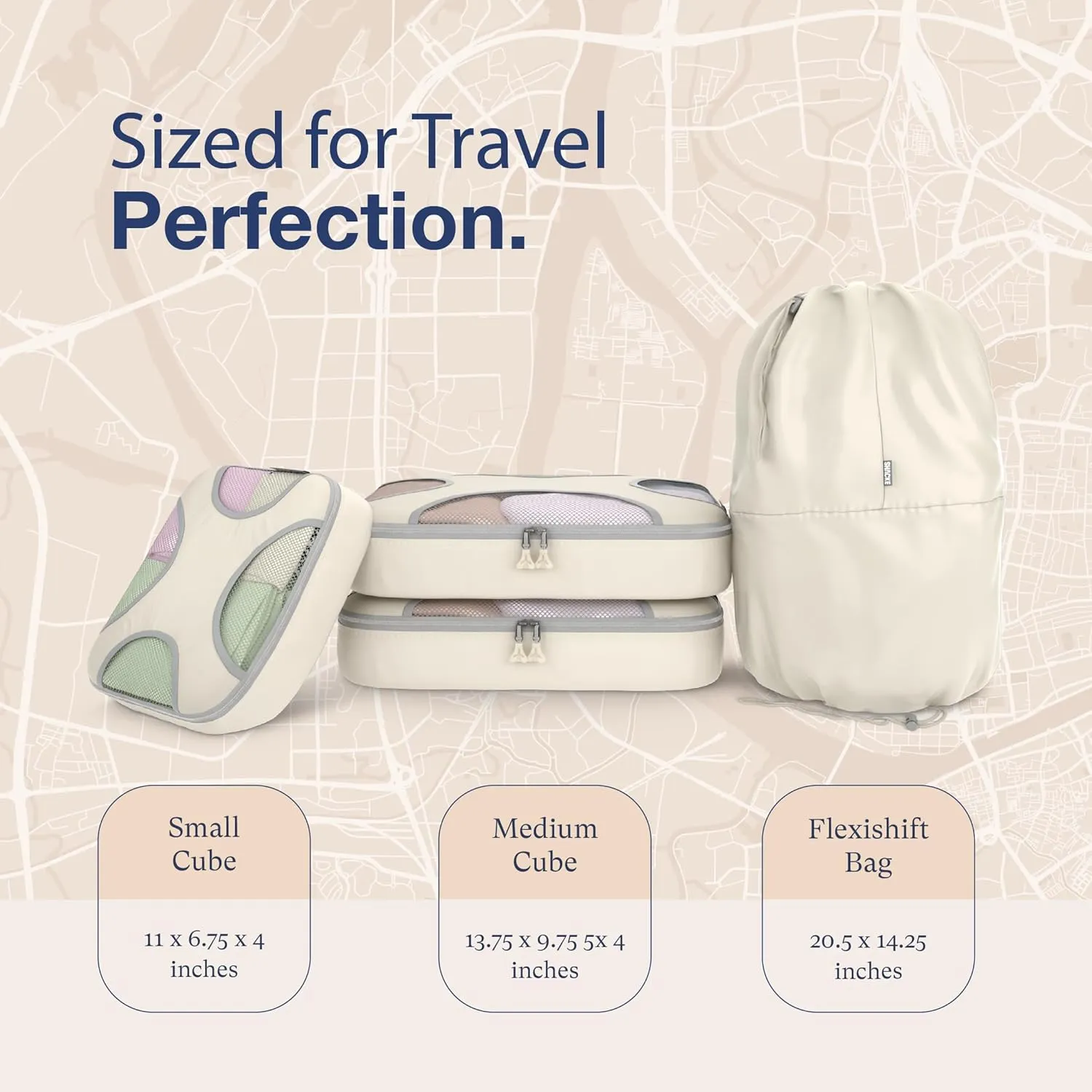 Shacke 6 Set Packing Cubes for Travel Lightweight Luggage Organizer