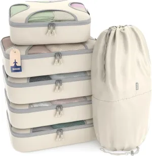 Shacke 6 Set Packing Cubes for Travel Lightweight Luggage Organizer