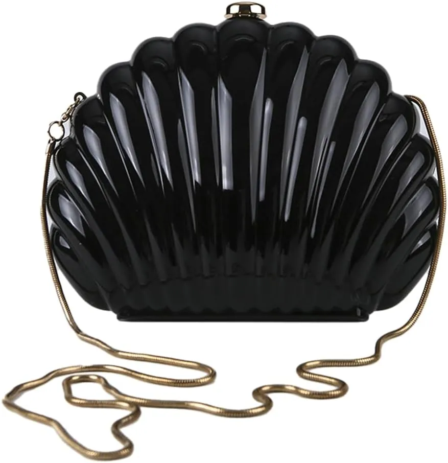 Shell-Shaped Evening Bags for Women Acrylic Handbags for Women Clutch and Purse Satchel Shoulder Bag for Party Wedding