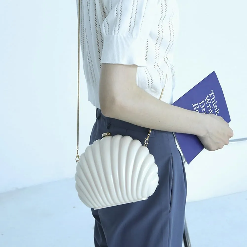 Shell-Shaped Evening Bags for Women Acrylic Handbags for Women Clutch and Purse Satchel Shoulder Bag for Party Wedding