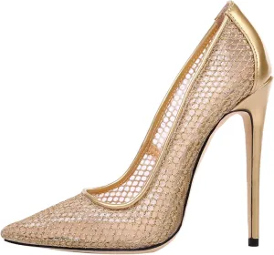 SHEMEE Sexy Pointy Toe Mesh Cutout Bridal Shoes Stiletto High Heels Wedding Pumps Elegant Court Party Dress Shoe