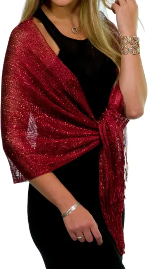 ShineGlitz Shawls and Wraps for Evening Dresses, Metallic Glitter Shawls for Women, Sparkling Wedding Giving Shawl Gift