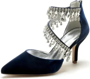 Shoes for Women Elegantes for Wedding Velvet Prom Evening Pumps