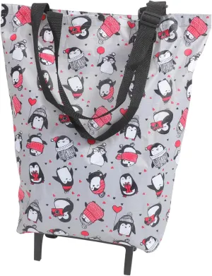 Shopping Bag with Wheels Go Cart Hand Bags Folding Shopping Cart Wagons Carts Foldable Rolling Tote Bag Portable Shopping Cart with Wheels Tote with Wheels Shopping Trolley Plastic