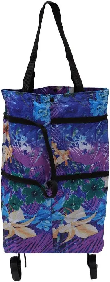 Shopping Bag with Wheels,Upgrade Shopping Bag with Wheels,Multifunction Telescopic Storage Bag for Traveling Shopping