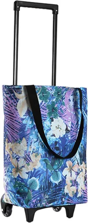Shopping Carts for Groceries, Grocery Carts, Tote Bag on Wheels, Collapsible Shopping Cart Bags, Reusable Grocery Bags (Color : Thousand purple leaves)