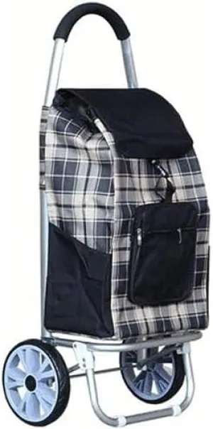 Shopping Trolley Grocery Shopping Cart Shopping Tote Cart Shopping Trolley Foldable Grocery Cart Folding Laundry Pull Cart with Wheels Fabric Bag Folding Shopping Trolley Cart Grocery Cart