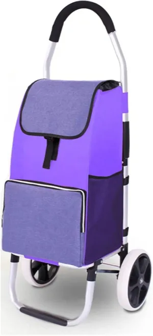Shopping Trolleys Foldable Cart Heavy Duty Grocery Bag Rubber Tri-Wheel for Easy to Climb Stairs Large Capacity Waterproof Trolley Shopping Folding Cart