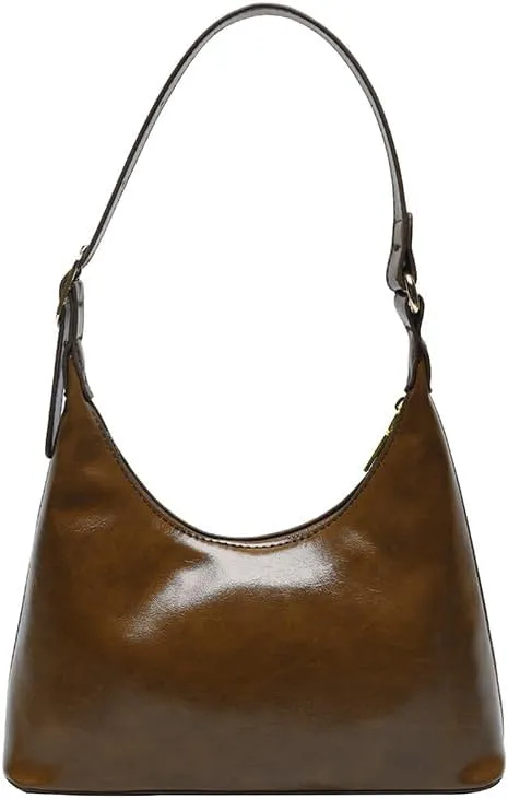 Shoulder Bag for Women Black Purse Stylish Handbag with Zipper Closure for Work Shopping Travel