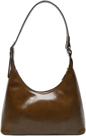 Shoulder Bag for Women Black Purse Stylish Handbag with Zipper Closure for Work Shopping Travel