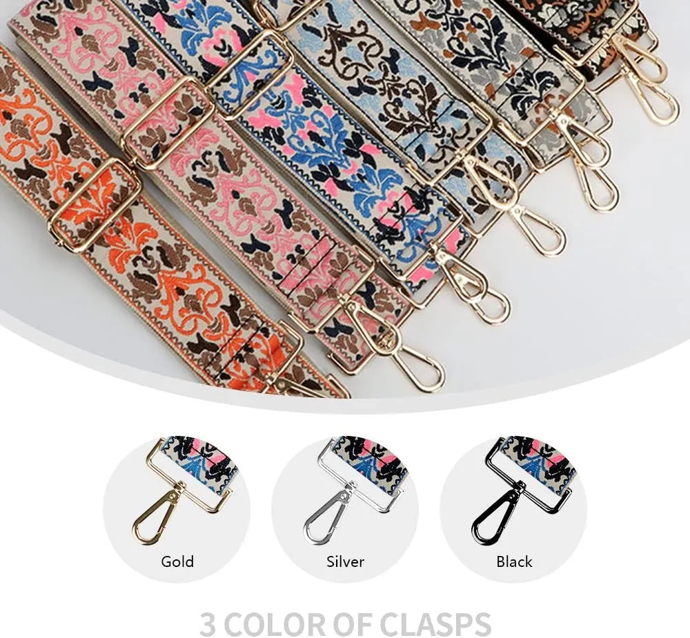 Shoulder Bag Strap Purse Straps Replacement Crossbody Shoulder Sling Bag Extender Chain Morning Glory Gold Clasp Blue