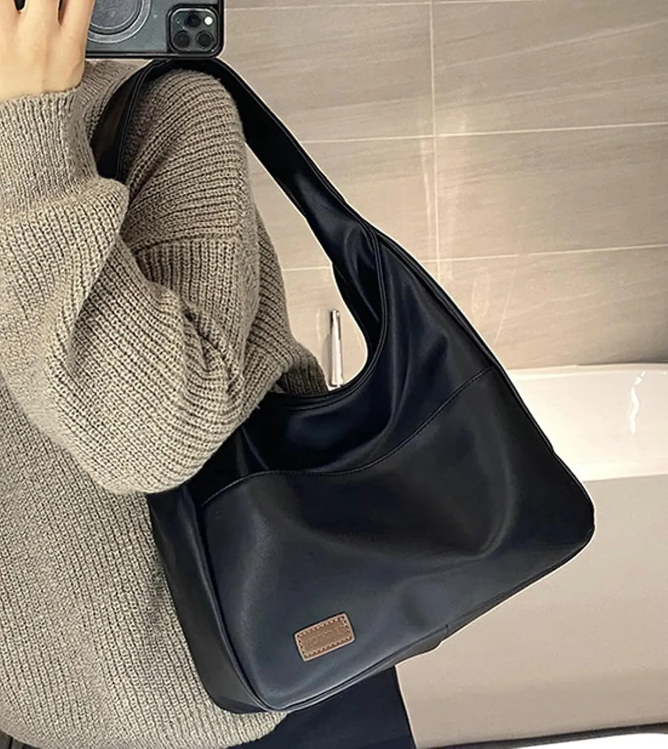 Shoulder Bag Women Tote Bag PU Leather Chic Fashionable Large Magnetic Closure 2024 Bag Casual Commuting Handbag