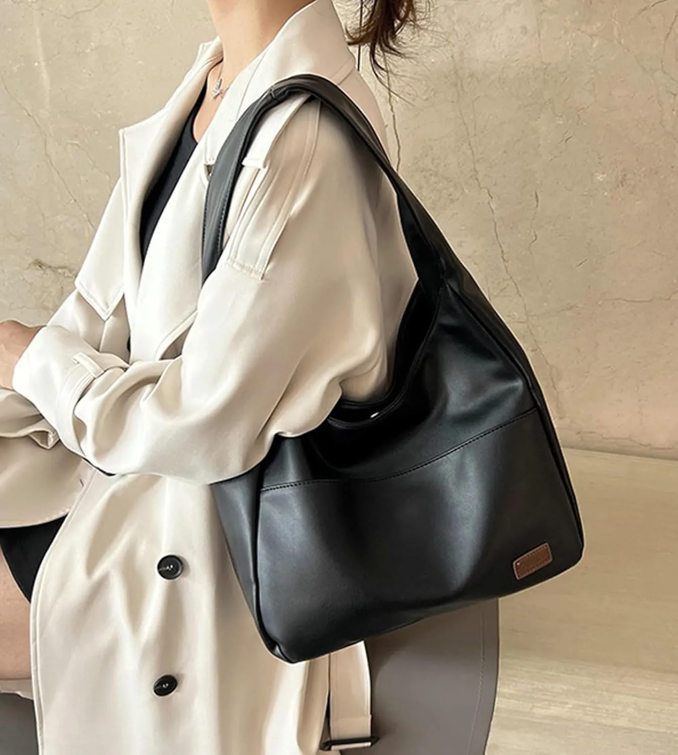 Shoulder Bag Women Tote Bag PU Leather Chic Fashionable Large Magnetic Closure 2024 Bag Casual Commuting Handbag