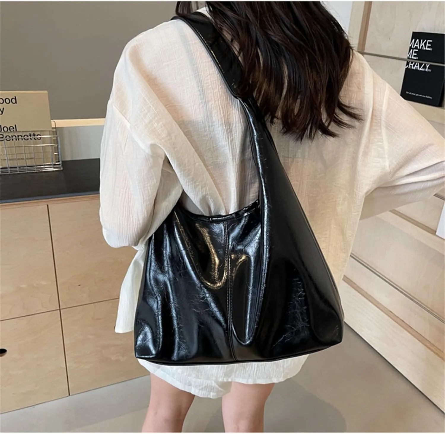 Shoulder Bag Women Tote Bag PU Leather Chic Fashionable Large Magnetic Closure 2024 Bag Casual Commuting Handbag
