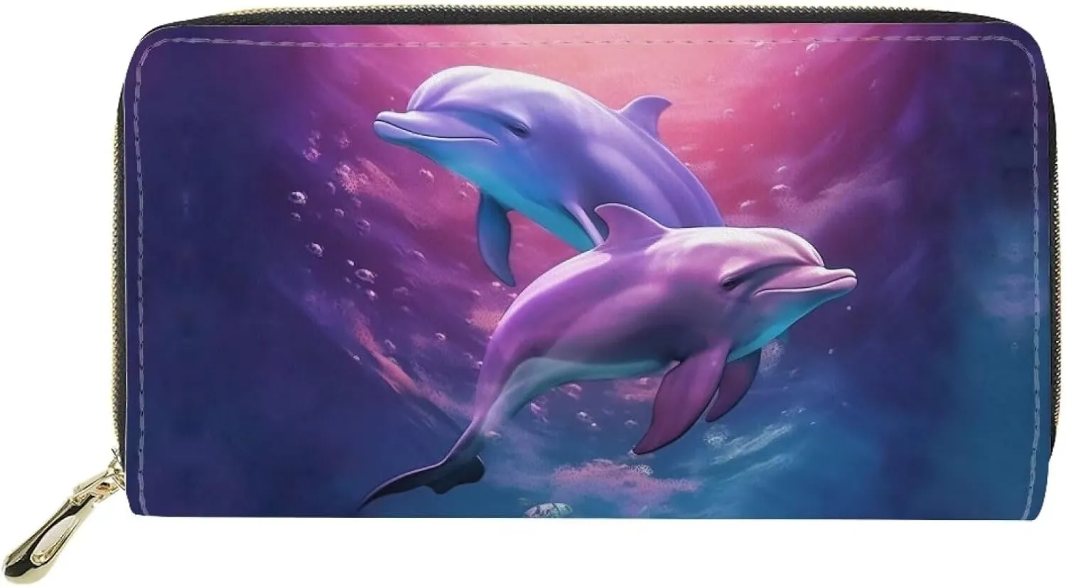 Showudesigns PU Leather Thin Travel Wallet for Women Girls Cute Animal Multi-Card Holder Clutch Bag Purse