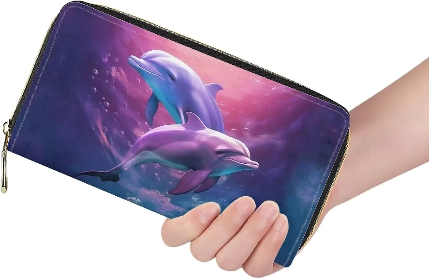 Showudesigns PU Leather Thin Travel Wallet for Women Girls Cute Animal Multi-Card Holder Clutch Bag Purse