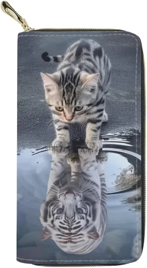 Showudesigns PU Leather Thin Travel Wallet for Women Girls Cute Animal Multi-Card Holder Clutch Bag Purse