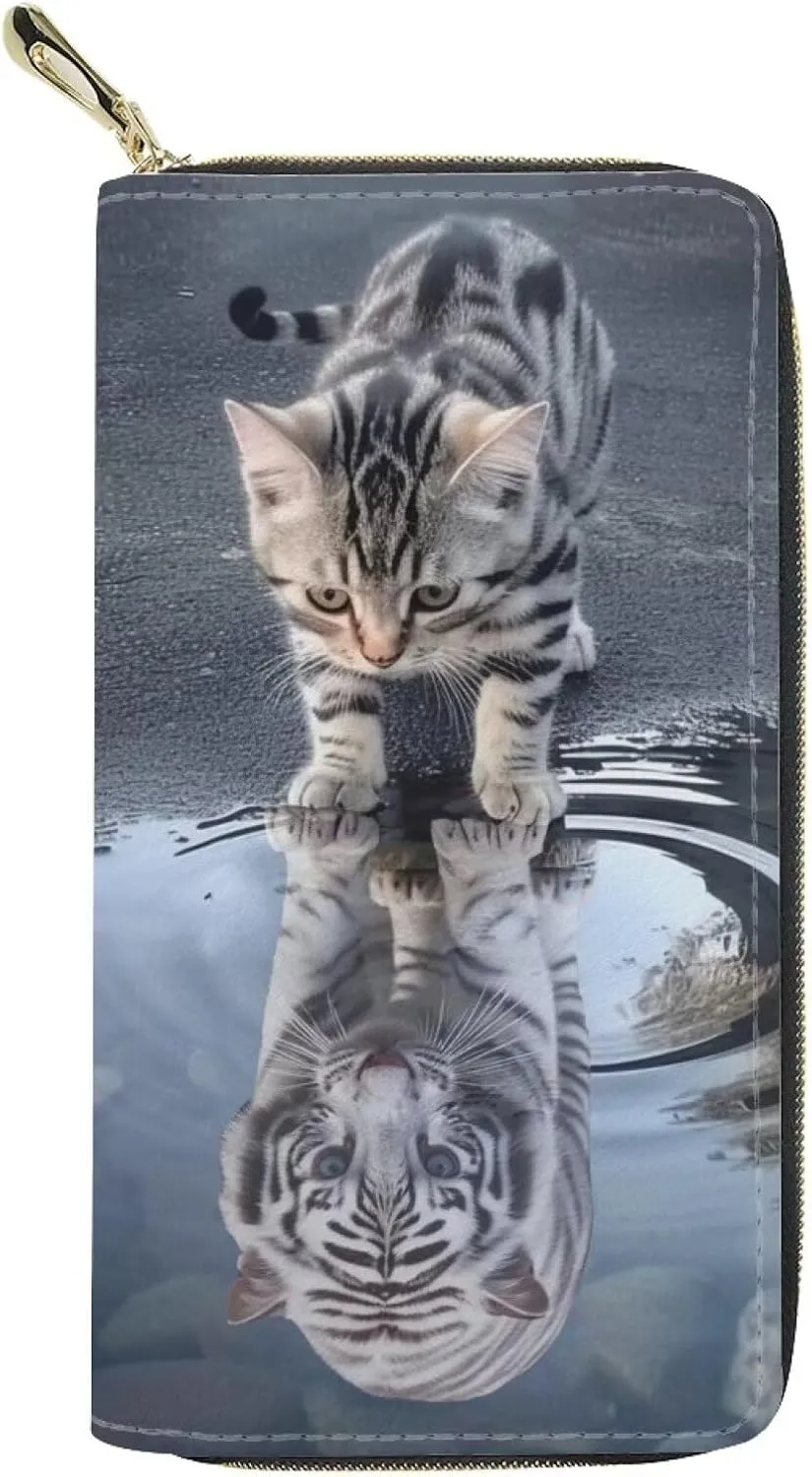 Showudesigns PU Leather Thin Travel Wallet for Women Girls Cute Animal Multi-Card Holder Clutch Bag Purse