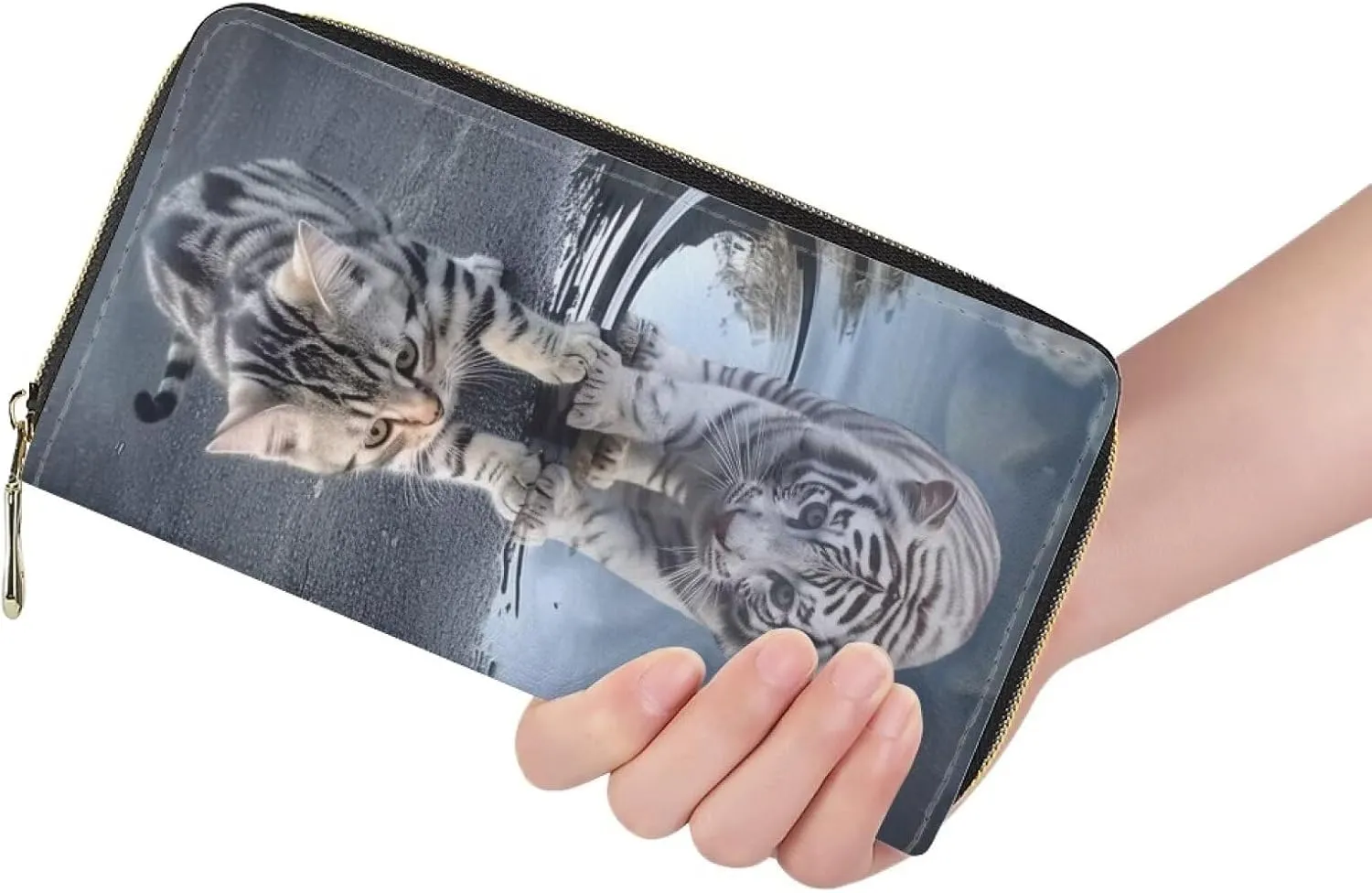 Showudesigns PU Leather Thin Travel Wallet for Women Girls Cute Animal Multi-Card Holder Clutch Bag Purse