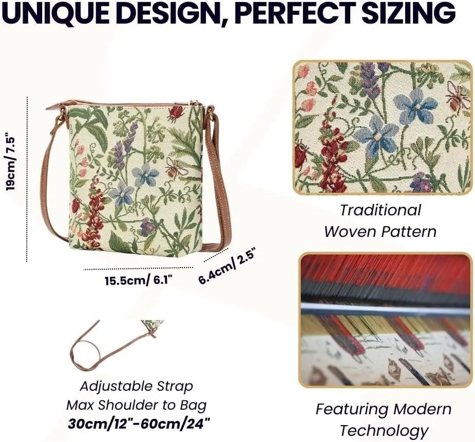 Signare Tapestry Cross-body Satchel Bag/Lightweight Purse