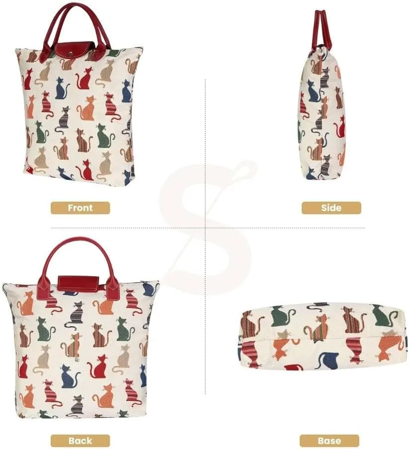 Signare Tapestry Foldable Tote Bag Reusable Shopping Bag Grocery Bag
