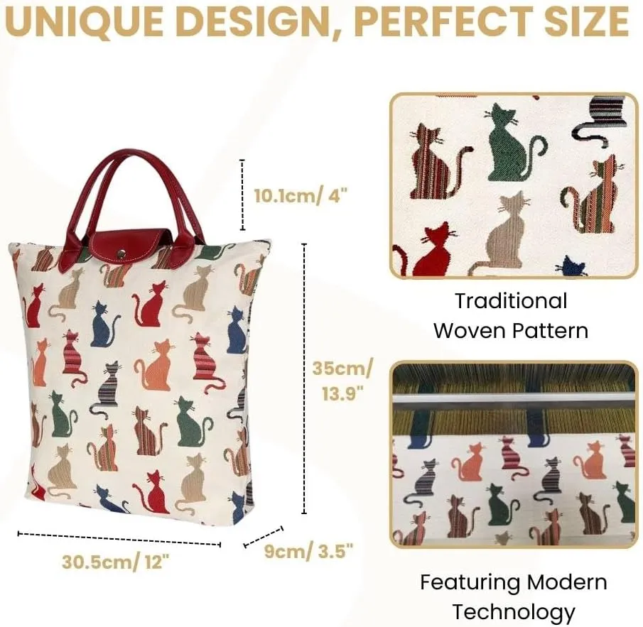 Signare Tapestry Foldable Tote Bag Reusable Shopping Bag Grocery Bag