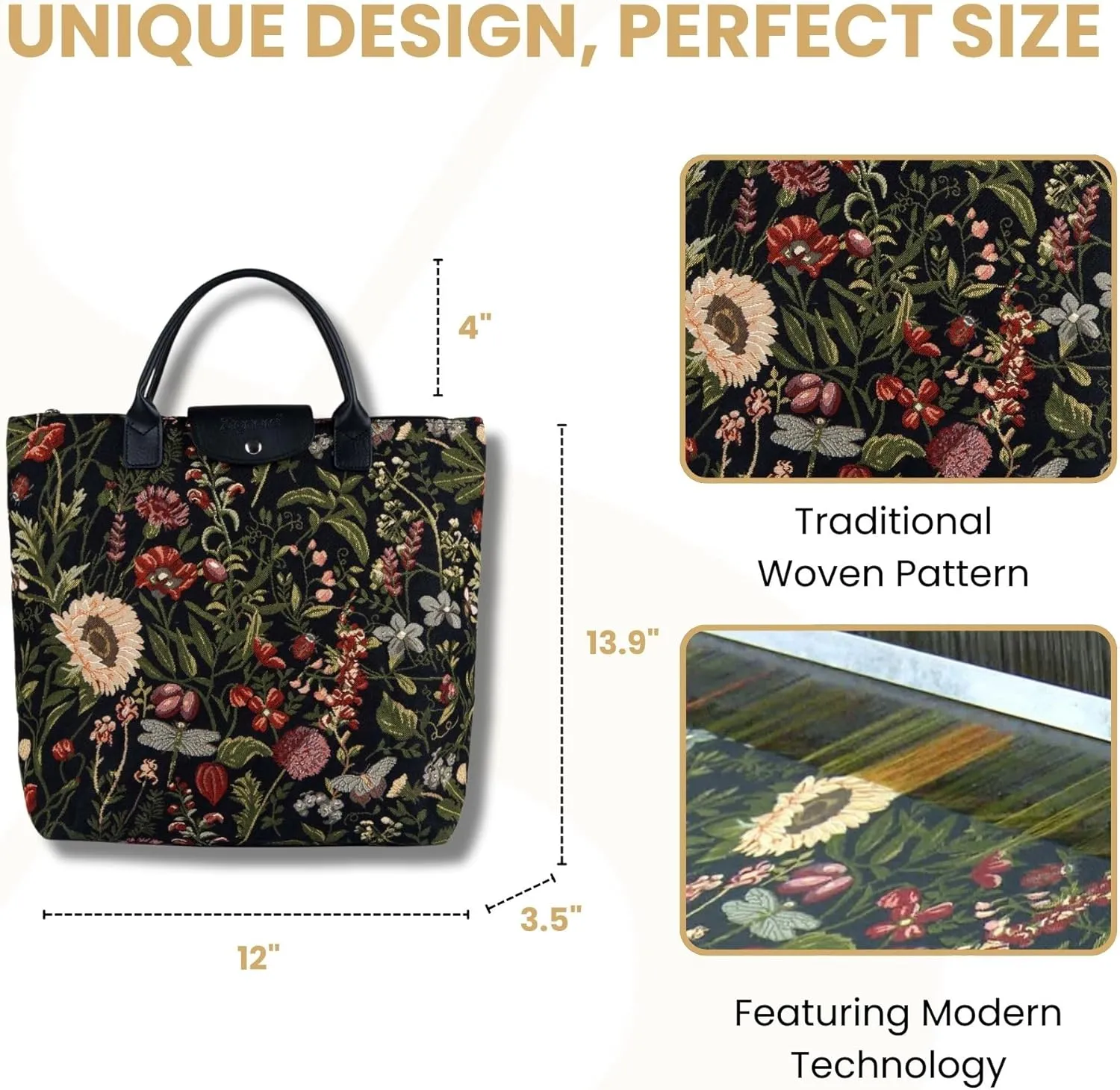 Signare Tapestry Foldable Tote Bag Reusable Shopping Bag Grocery Bag