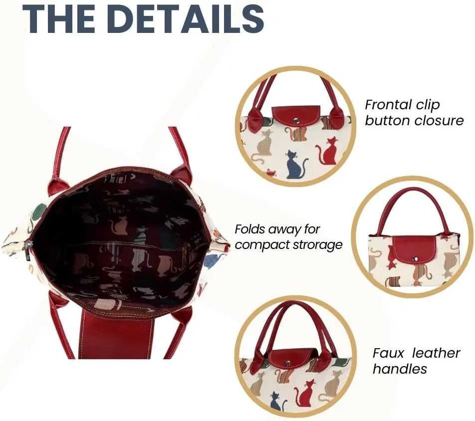 Signare Tapestry Foldable Tote Bag Reusable Shopping Bag Grocery Bag