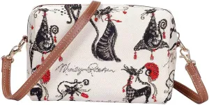 Signare Tapestry Small Crossbody Bag for Women pouch Bag with Animal and Pet Design (Cheeky Cat, HPBG-CUDE)