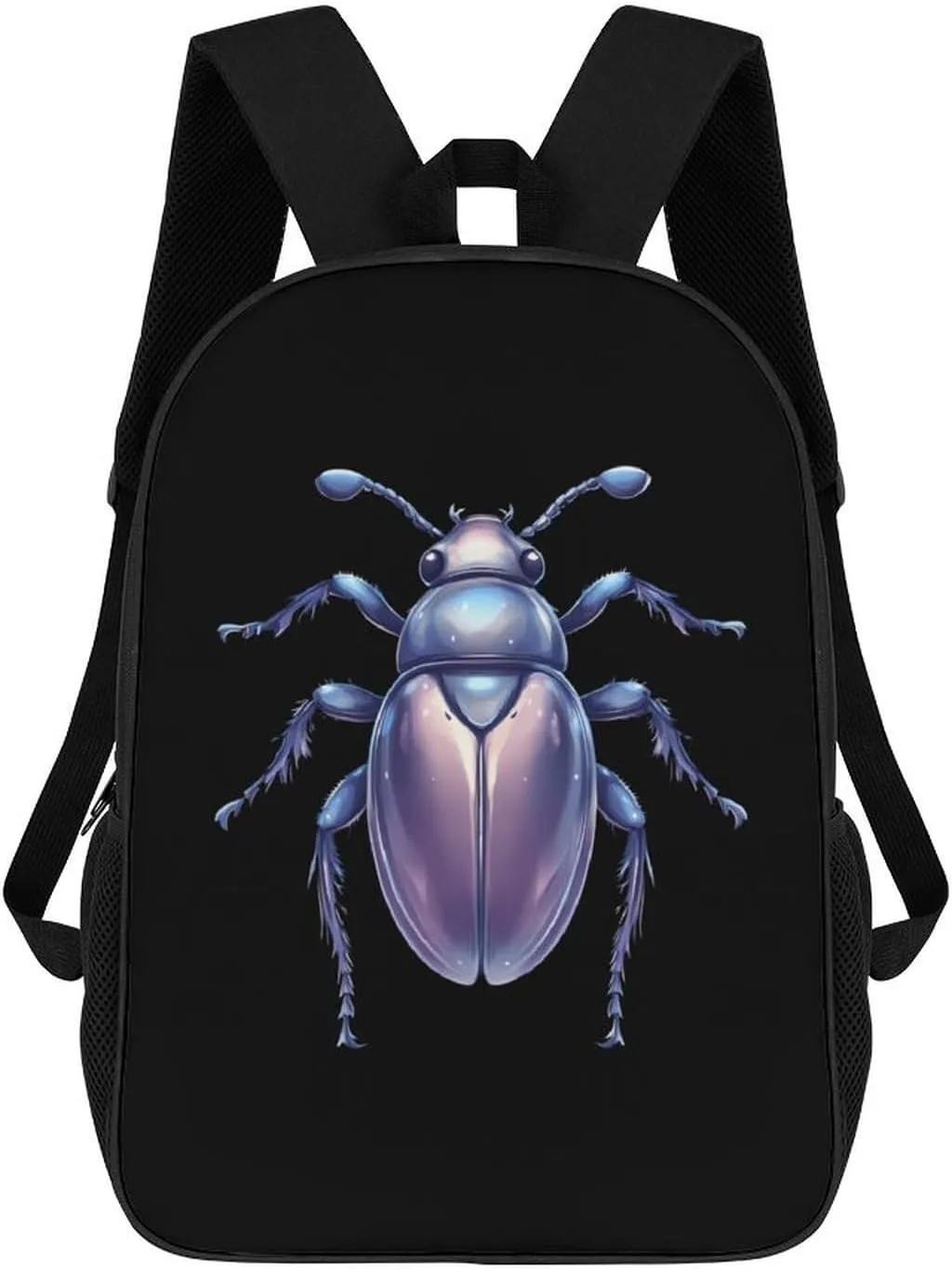 Silver Beetle 17 Inches Travel Backpacks Funny Shoulder Bag Lightweight Daypack