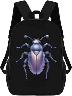 Silver Beetle 17 Inches Travel Backpacks Funny Shoulder Bag Lightweight Daypack