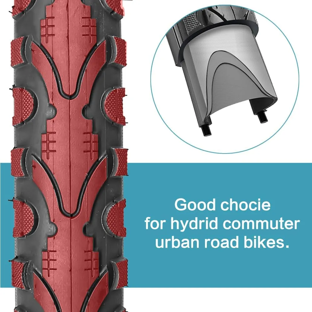 SIMEIQI Pair of 26"x1.75" Bike Tires with or Without Inner Tubes of 26“x1.75”/2.125“ Replacement Tire for Hybrid City Road Commuter Bicycles Urban